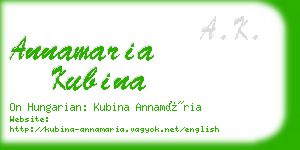 annamaria kubina business card